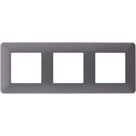 Zenitech – Plaque de finition triple Artezo – ABS gris anthracite – Finition mate – Montage facile sur mécanismes modulables