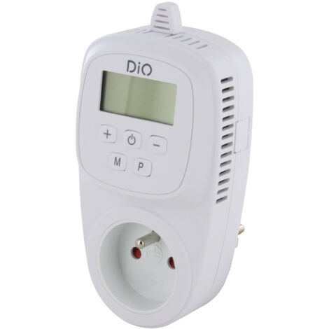 Dio Connected Home – Prise connectée thermostatique 3680W – 16A – Wi-Fi 2.4 GHz – Commande vocale Alexa et Google Home – Pour chauffage et climatisation (1/5)