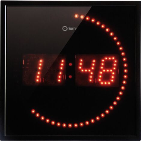 Horloge à LED rouge 28x28cm – Aluminium – 220V – Modèle 2 en 1 pour espaces modernes – Orium