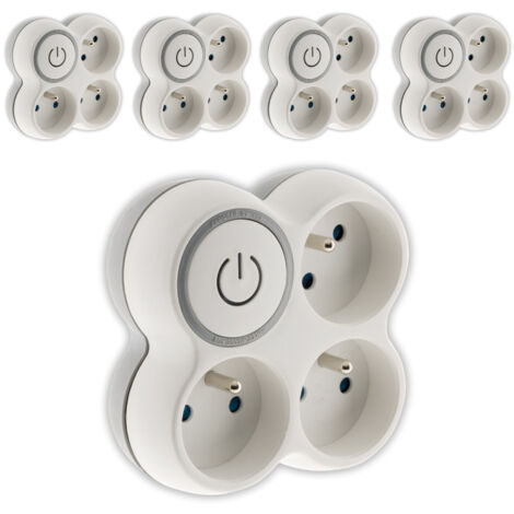 Zenitech – Lot de 5 multiprises triplites 16A avec interrupteur marche/arrêt – Protection contre surcharges – Conception robuste pour usage intensif