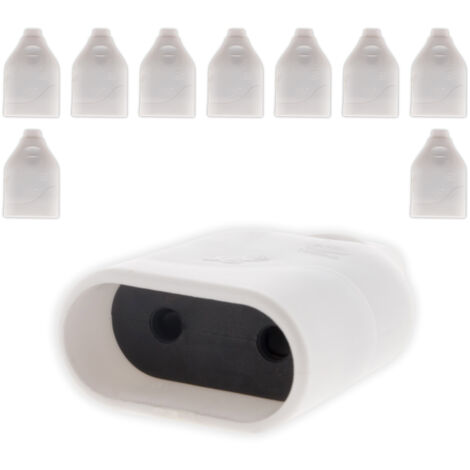 Lot de 10 fiches femelles 2P 6A - blanc - Zenitech (1/5)