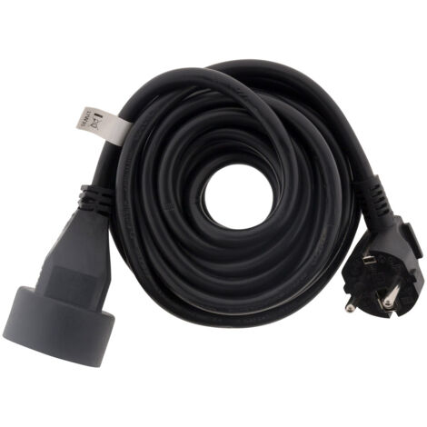 Lot de 6 prolongateurs 16A 2P+T HO5VV-F 3G1,5mm² - Noir 5m