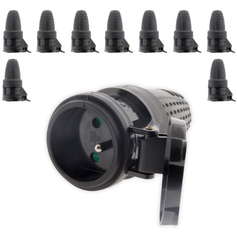 Lot de 10 fiches caoutchouc femelles 16A 2P+T - Zenitech