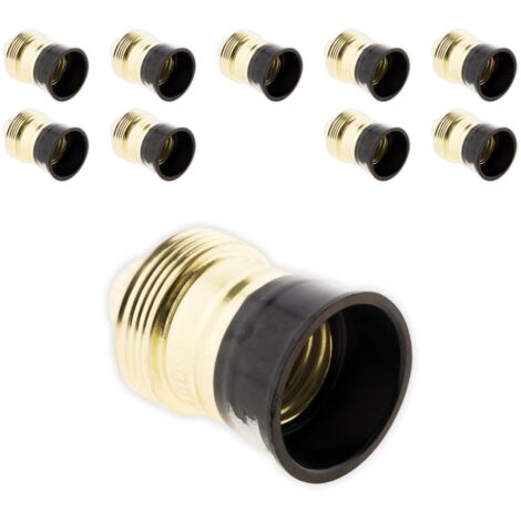 Lot de 10 douilles E27 Acier Laitonné collerette bakélite - Zenitech