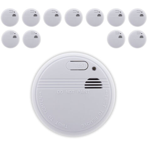 Lot de 12 détecteurs de fumée autonomie 3 ans - pile + accessoires - Otio