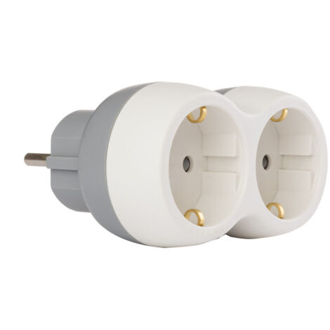 Biplite Schuko 16A Bolea - Blanc et Gris - Zenitech (1/4)