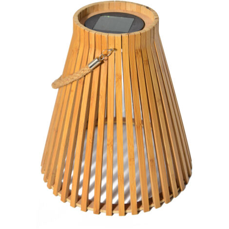 Lanterne solaire en bambou Elona – Éclairage LED blanc chaud – Panneau solaire polycristallin – Durée d'éclairage jusqu'à 6h – Orium