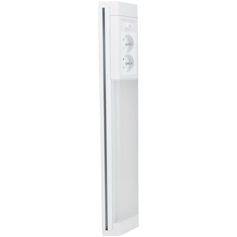 Zenitech – Réglette LED cuisine 10W 850lm 4000K IP20 avec 2 prises intégrées – Installation facile pour cuisine moderne – Alimentation 220-240V