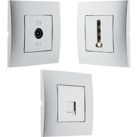 Prise TV + prise téléphonique 8 plots + prise RJ45 - Simplea - Zenitech
