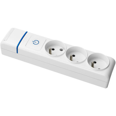 Multiprise Blanche interrupteur lumineux 3 prises 2P+T 16A - Solera (1/2)