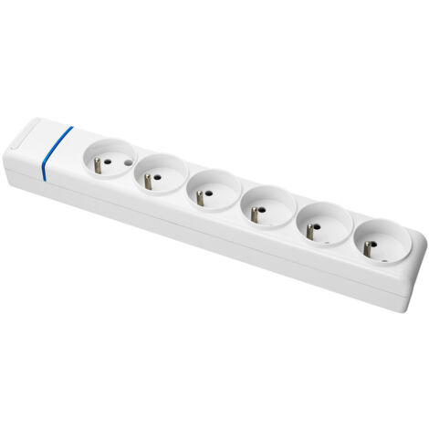 Multiprise Blanche 6 prises 2P+T 16A - Solera