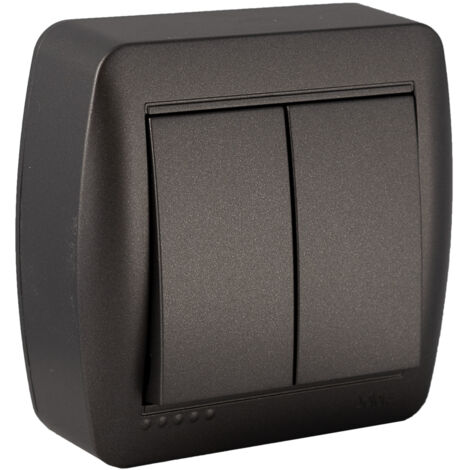 EDM – Interrupteur double va-et-vient en saillie 10AX 250V – Raccordement à vis – Indice de protection IP20 – Pour chantiers humides