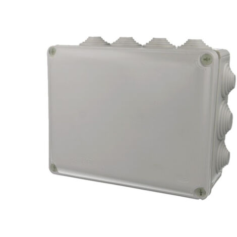Solera – Boîte de dérivation étanche 14 cônes IP55/IK09 230x180x88mm – Thermoplastique gris – Couvercle à vis – Pour installations électriques industrielles