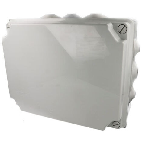 Solera – Boîte de dérivation étanche IP55 310x240x125mm – Couvercle avec vis – 12 cônes gris pour tubes de 25 à 50mm – 100888