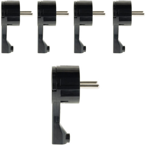 Lot de 5 fiches mâles 16A extraplate - noire - Zenitech (1/5)
