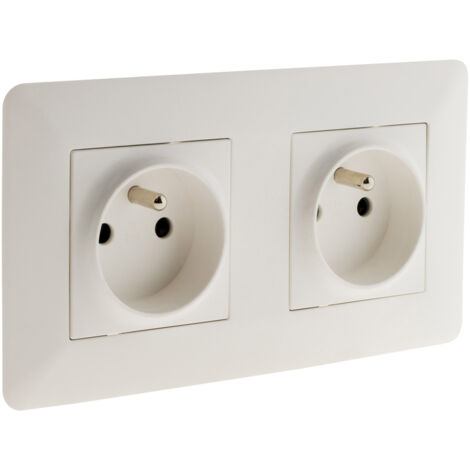 Lot de 10 - Prise 16A Blanc Double - Artezo - Zenitech