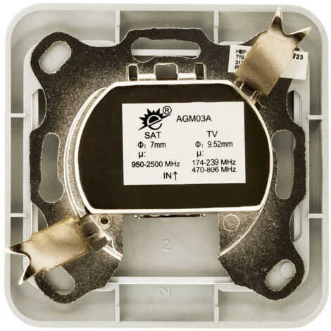 Prise TV radio encastrée IP20 - chrome - Zenitech
