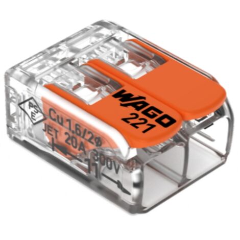 Sachet de 10 bornes 2 entrées série 221 - Wago