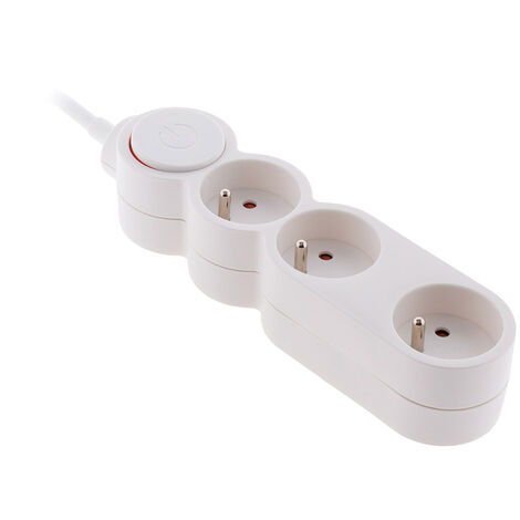 Bloc multiprises 3 Prises 2P+T et 2 USB (câble 1,5m) Blanc - Schneider