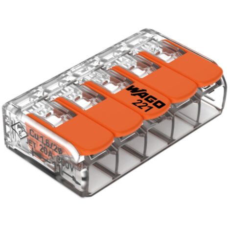 Sachet de 5 bornes 5 entrées S221 - Wago