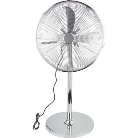 Voltman – Ventilateur sur pied 120cm – Puissance 60W – 3 vitesses – Fonction oscillation – 4 pâles aluminium – Hauteur 120cm – Ø45cm (1/5)