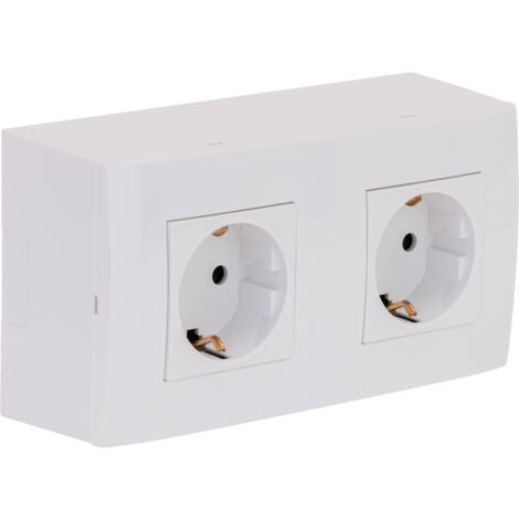 Prise Electrique Encastrée Schuko Avec Terre - Blanc - Sécurité Enfants - IP20 - Kalya Zenitech