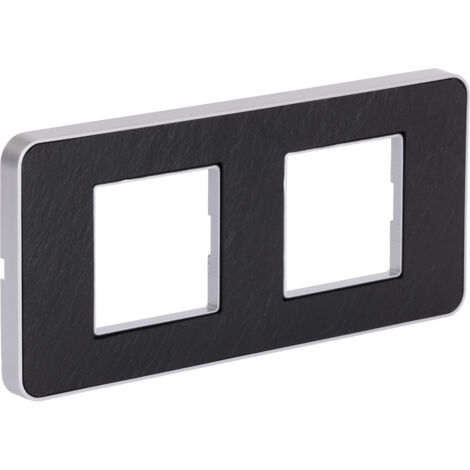 NU200454F - Plaque de finition double Unica Studio, anthracite