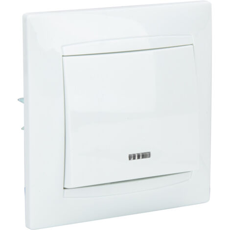Bouton poussoir à voyant encastré Zyna - Blanc - Zenitech (1/5)