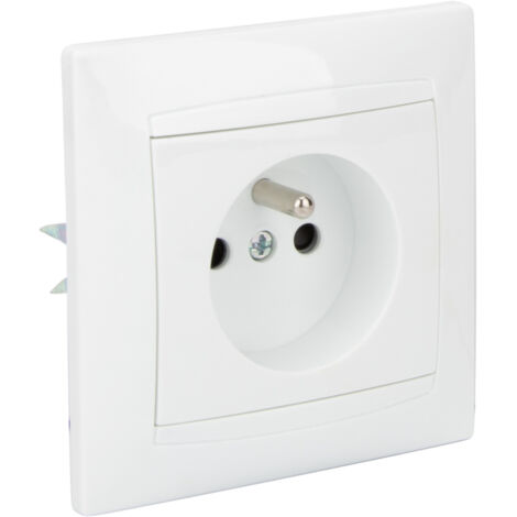 Zenitech – Prise de courant encastrée 2P+T – Installation à encastrer – Indice de protection IP20 – Intensité 16A – Tension 250V (1/5)