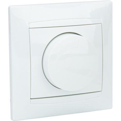 Variateur Rotatif Encastré Blanc Resistive/capacitive 20-315W Complet Avec Plaque Bornes Auto