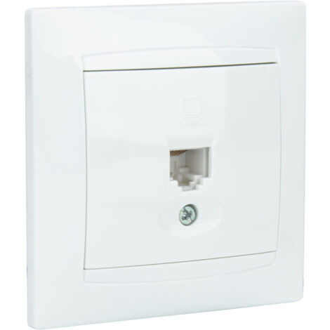 Prise RJ45 encastrée Zyna - Blanc - Zenitech (1/5)