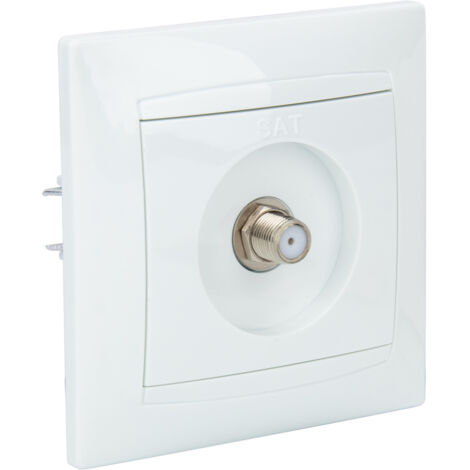 Prise satéléphonelite encastrée mâle Ø7mm type F Zyna - Blanc - Zenitech (1/5)
