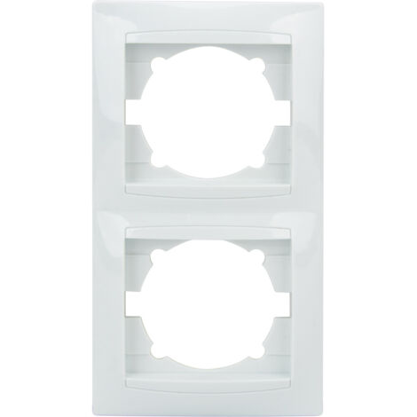 Double plaque encastrée verticale Zyna - Blanc - Zenitech (1/4)