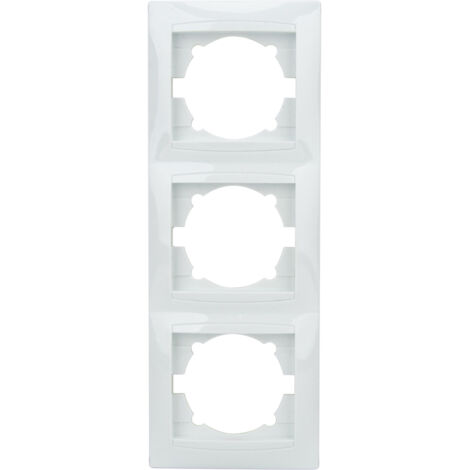 Triple plaque encastrée verticale Zyna - Blanc - Zenitech