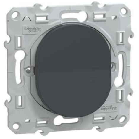 Bouton poussoir fermeture 10A anthracite - Ovalis - Schneider