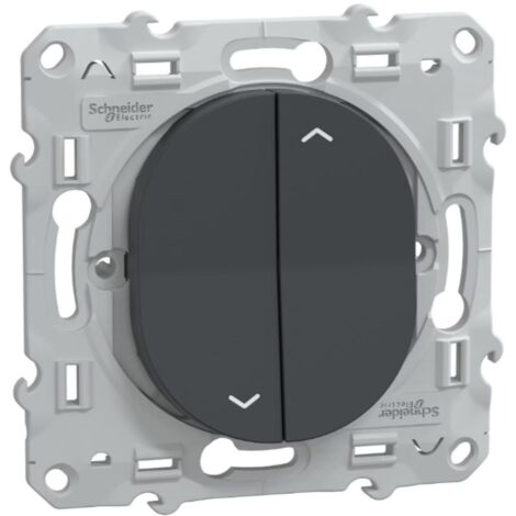 Interrupteur volet roulant 2 boutons 6A anthracite - Ovalis - Schneider