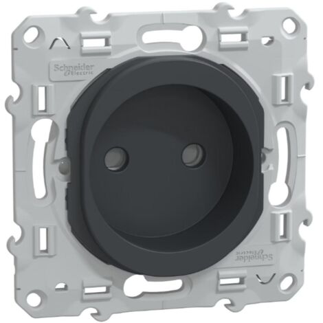 Prise à puits 2P 16A bornes vis anthracite - Ovalis - Schneider