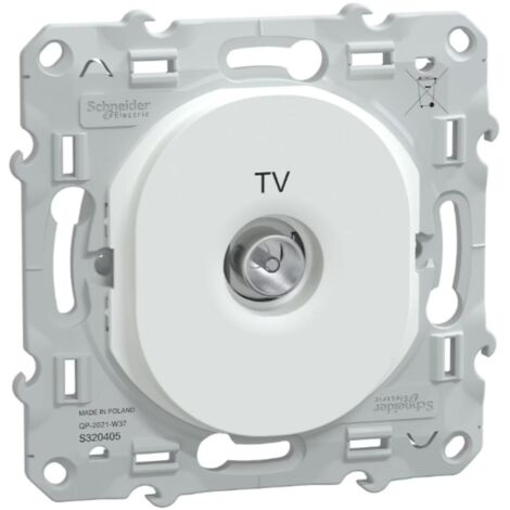 Prise TV simple encastrée blanc Ovalis - Schneider (1/5)