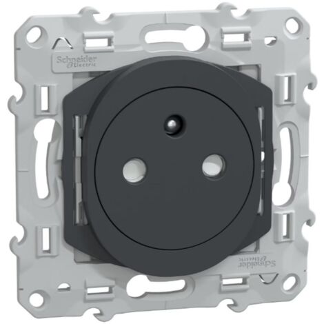 Prise affleurante 2P+T 16A bornes auto - anthracite - Ovalis - Schneider