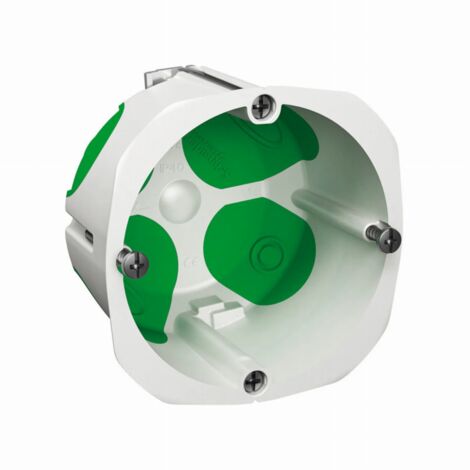 Schneider Electric – Boîte d'encastrement mural étanche Ø67mm 1 poste – Profondeur 40mm – IP44 pour installations murales ou plafond – Entrées souples pour câbles