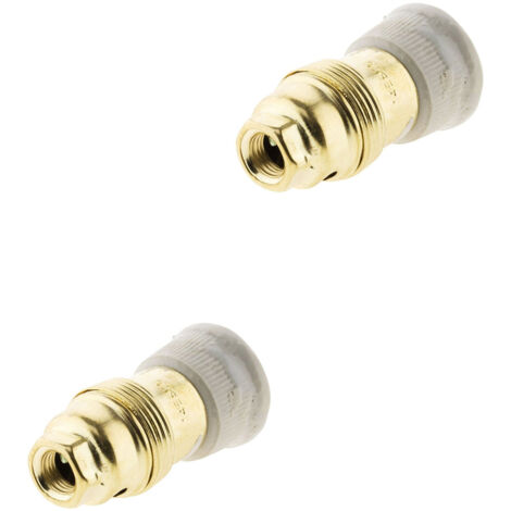 Lot de 6 douilles E14 laiton bague porcelaine borne de terre - Zenitech