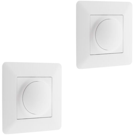 Lot de 2 variateurs rotatifs compatibles LED - blanc - Artezo - Zenitech (1/5)