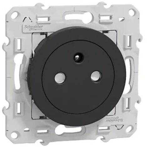 Schneider Electric – Prise affleurante 2P+T 16A IP21 – Montage encastré – Aluminium brossé – Connexion bornes à vis