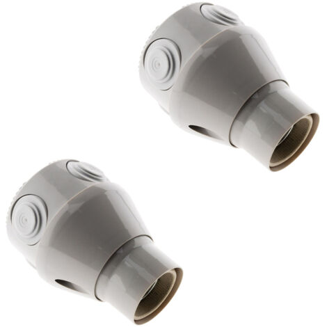 Zenitech – Lot de 2 douilles orientables E27 – Culot E27 – Tension 250V – Puissance 100W – Installation rapide pour luminaires directionnels