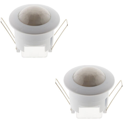 Lot de 2 détecteurs mouvement encastrables plafonnier 300W - Zenitech (1/5)