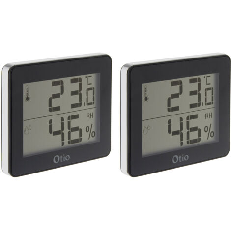 Lot de 2 thermomètres hygromètres noir - écran LCD - Otio (1/5)