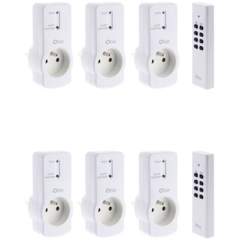 Zenitech – Pack de 6 prises télécommandées 1000W – Portée 25m – Fréquence 433,92 MHz – Alimentation 230V – Design blanc discret