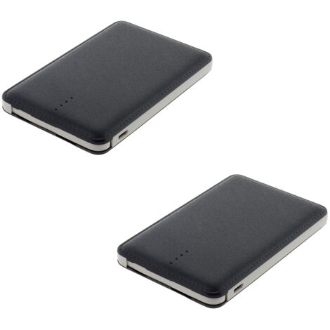 Zenitech – Lot de 2 chargeurs powerbank 5000mAh – Câble micro USB et adaptateur Lightning intégrés – Compatible smartphones et tablettes