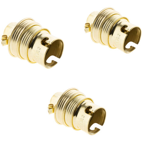 Lot de 3 douilles B22 acier laitonné double bague - Zenitech