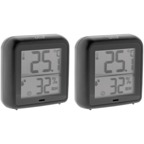 Lot de 2 thermomètres hygromètres intérieur + capteur - noir - Otio (1/5)
